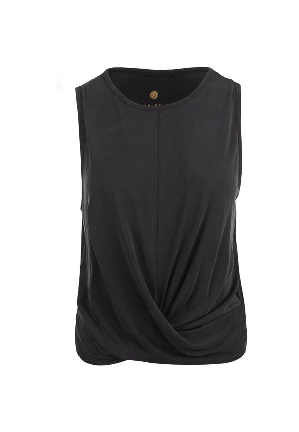ENDURANCE - Koszulka do jogi Athlecia Diamy cropped tank top. Kolor: czarny. Materiał: poliester. Sport: joga i pilates