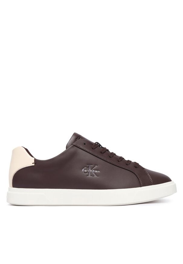 Calvin Klein Sneakersy Low Prof Cupsole Lth HM0HM02123 Bordowy. Kolor: czerwony. Materiał: skóra