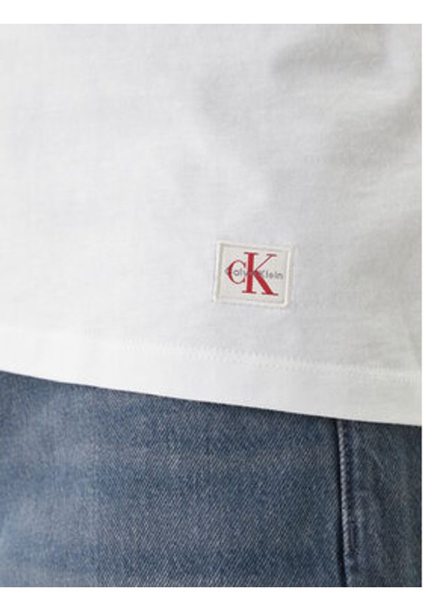 Calvin Klein Jeans Tank top LV04RF273G Biały Slim Fit. Kolor: biały. Materiał: bawełna