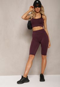 Renee - Różowy Elastyczny Top Biustonosz w Sportowym Stylu Refettia. Kolor: różowy. Materiał: jeans #4