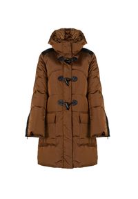 Pinko Parka "Rocky 1" | 1G16AY Y75R | Kobieta | Brązowy. Typ kołnierza: kaptur. Kolor: brązowy. Materiał: poliamid. Sezon: lato. Styl: elegancki