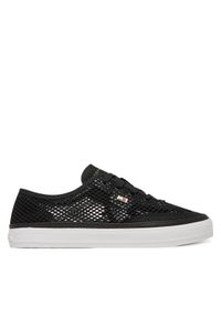 TOMMY HILFIGER - Tommy Hilfiger Sneakersy Th Open Mesh Vulc Sneaker FW0FW08684 Czarny. Kolor: czarny. Materiał: materiał