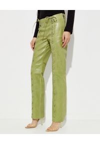 SAKS POTTS - Zielone spodnie Christina. Stan: podwyższony. Kolor: zielony. Wzór: aplikacja #1