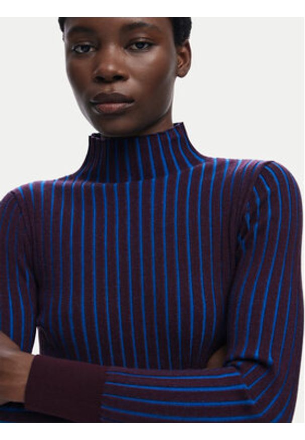 Desigual Golf Barrow 25WWJF18 Niebieski Slim Fit. Typ kołnierza: golf. Kolor: niebieski. Materiał: syntetyk