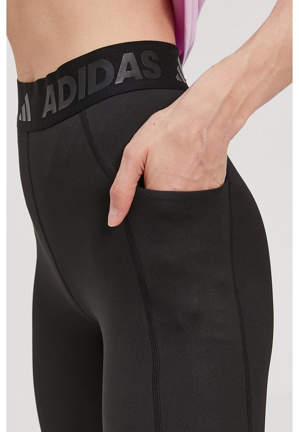 adidas Performance - Legginsy. Kolor: czarny. Materiał: dzianina. Technologia: Techfit (Adidas)