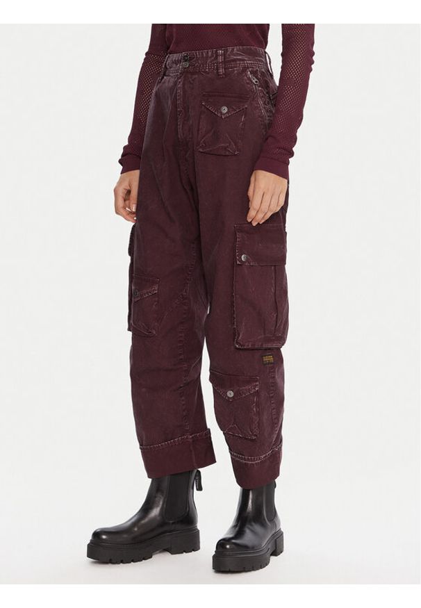 G-Star RAW - G-Star Raw Spodnie materiałowe Cargo 3D D27025-D388 Fioletowy Boyfriend Fit. Kolor: fioletowy. Materiał: bawełna
