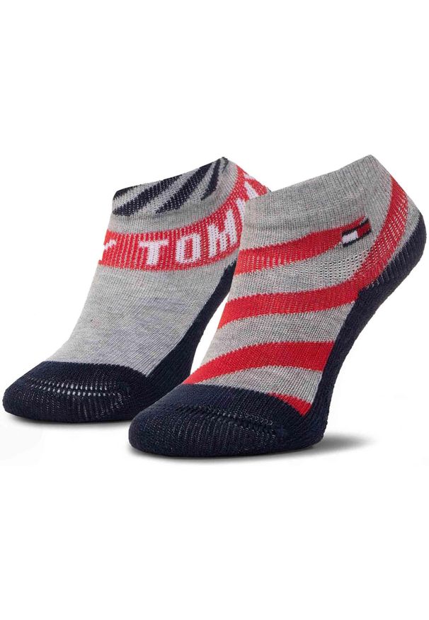 ZEAGLE - Skarpetki dziecięce z bawełny Tommy Hilfiger - Komfort i styl. Kolor: fioletowy, szary, wielokolorowy. Materiał: elastan, poliamid, bawełna