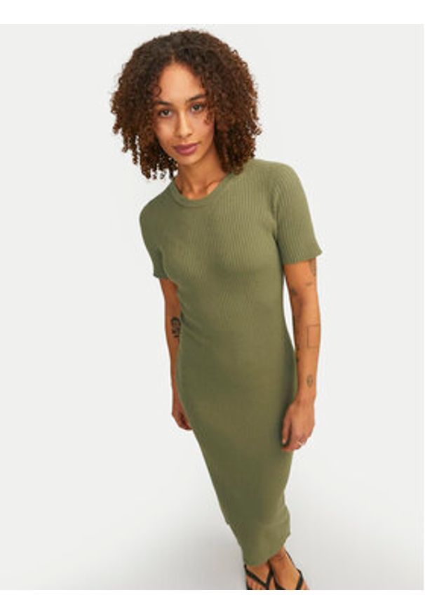 JJXX Sukienka dzianinowa Ellie 12254342 Zielony Slim Fit. Kolor: zielony. Materiał: wiskoza