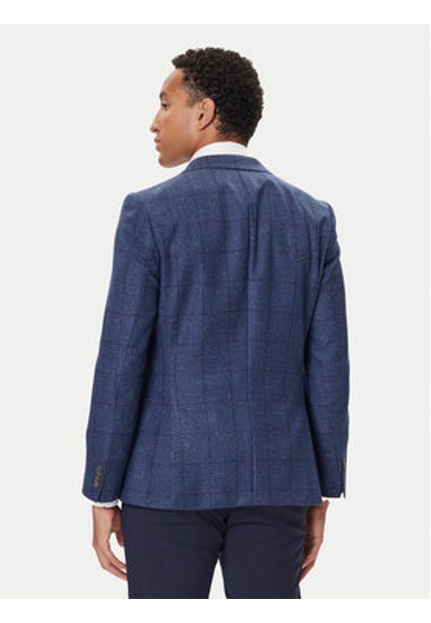 BOSS Marynarka H-Hutson 50551581 Niebieski Regular Fit. Kolor: niebieski. Materiał: wełna
