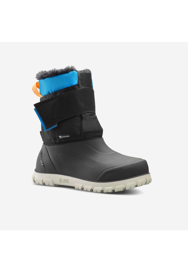 quechua - Buty turystyczne śniegowce dla dzieci Quechua SH500 Warm wodoodporne. Zapięcie: rzepy. Kolor: szary, niebieski, wielokolorowy. Materiał: materiał. Szerokość cholewki: normalna. Sezon: zima. Sport: turystyka piesza