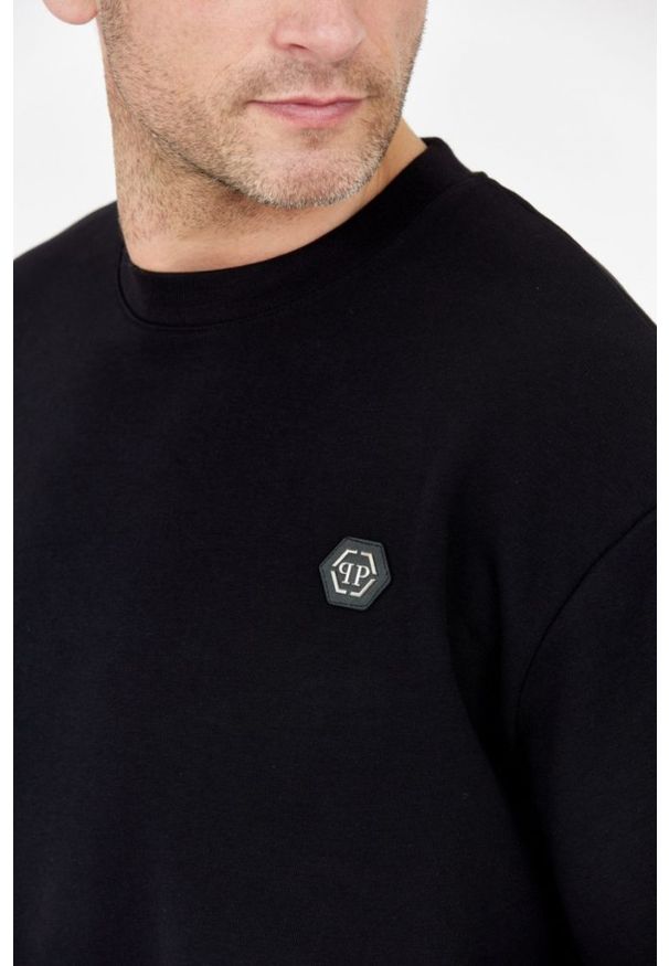 Philipp Plein - PHILIPP PLEIN Czarna bluza męska ls hexagon. Kolor: czarny