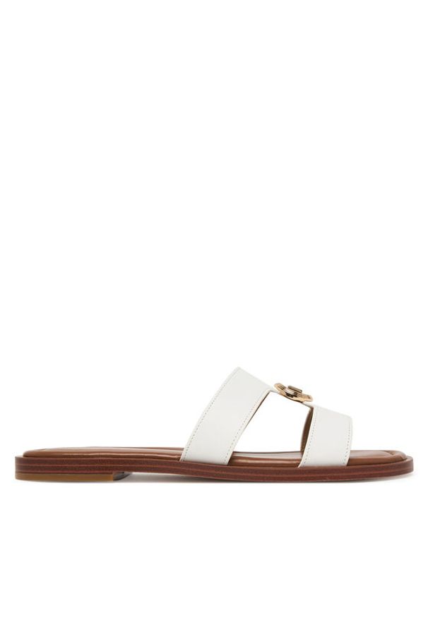 MICHAEL Michael Kors Klapki Ering Flat 40S6ERFS2L Biały. Kolor: biały. Materiał: skóra