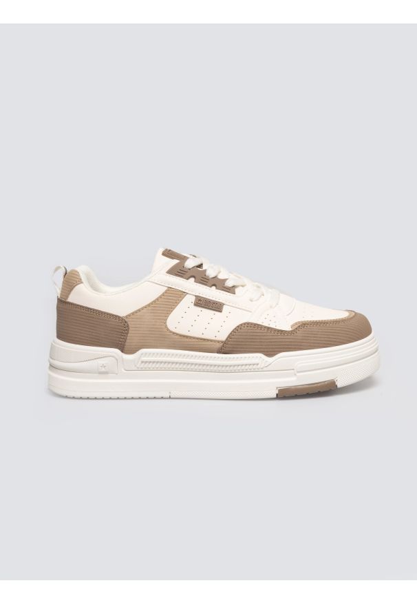 Big-Star - Sneakersy damskie beżowe OO274A151 801. Okazja: na co dzień, na spacer. Nosek buta: okrągły. Kolor: beżowy. Materiał: skóra ekologiczna. Sport: turystyka piesza