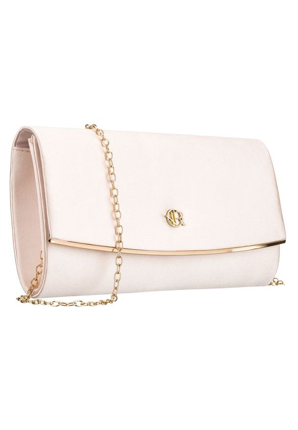 ROVICKY - Beżowa kopertówka damska wykonana z tkaniny syntetycznej z wewnętrzną kieszonką Rovicky R-XS028-3. Kolor: beżowy