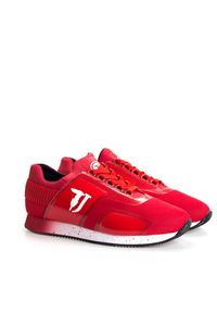 Trussardi Jeans Sneakersy | 77A00154 | Mężczyzna | Czerwony. Nosek buta: okrągły. Zapięcie: bez zapięcia. Kolor: czerwony. Materiał: tkanina, skóra ekologiczna. Wzór: aplikacja, nadruk #1