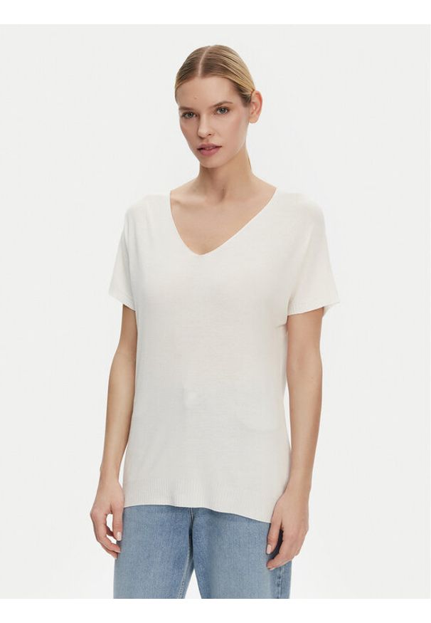 Kontatto Bluzka 3M0514C Écru Regular Fit. Kolor: kremowy. Materiał: wiskoza