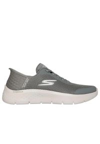skechers - Buty SKECHERS SLIP-INS GO WALK FLEX Zielony. Kolor: wielokolorowy, szary, zielony. Materiał: tkanina
