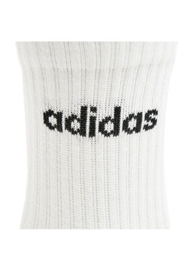 Adidas - adidas Skarpety wysokie unisex Linear Crew Cushioned Socks 3 Pairs HT3455 Biały. Kolor: biały. Materiał: bawełna