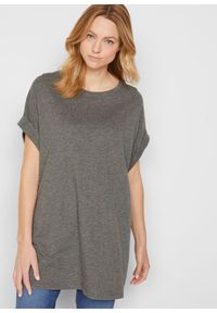 bonprix - Długi T-shirt z czystej bawełny organicznej (2 szt.). Kolor: szary. Materiał: bawełna. Długość: długie