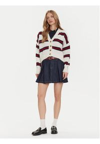 Tommy Jeans Kardigan Badge DW0DW21678 Écru Relaxed Fit. Kolor: kremowy. Materiał: syntetyk #2