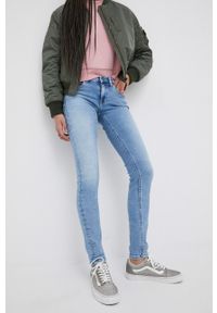Tommy Jeans jeansy SCARLETT BF1232 damskie high waist. Stan: podwyższony. Kolor: niebieski