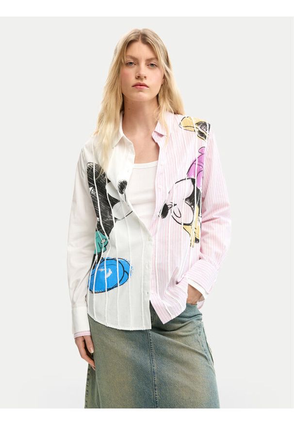 Desigual Koszula Lovit Disney 26SWCW19 Kolorowy Regular Fit. Materiał: bawełna. Wzór: motyw z bajki, kolorowy
