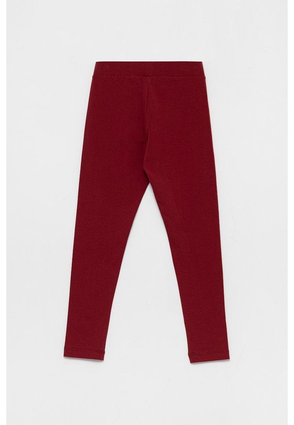 Champion Legginsy dziecięce kolor bordowy z nadrukiem. Kolor: czerwony. Materiał: dzianina. Wzór: nadruk
