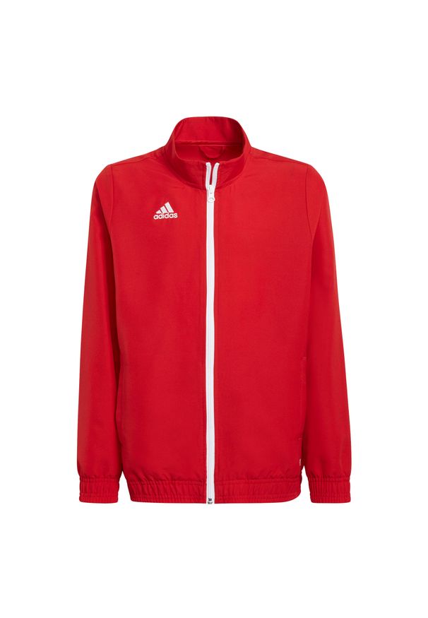 Adidas - Dziecięca bluza dresowa adidas Entrada 22. Kolor: czerwony. Materiał: dresówka. Sport: piłka nożna
