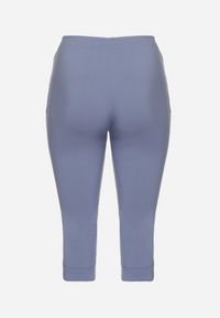 Born2be - Niebieskie Spodnie z Wiskozą i Ozdobnymi Guzikami Lireza. Okazja: na co dzień. Kolor: niebieski. Materiał: wiskoza. Styl: klasyczny, casual #3