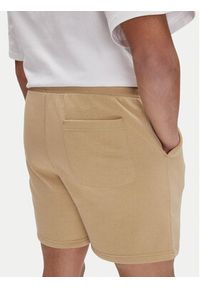 Tommy Jeans Szorty sportowe Flag Beach DM0DM21931 Beżowy Regular Fit. Kolor: beżowy. Materiał: bawełna. Styl: sportowy