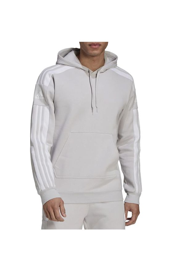 Adidas - Bluza adidas Squadra 21 Sweat Hoody GT6635 - szara. Okazja: na co dzień. Typ kołnierza: kaptur. Kolor: szary. Materiał: materiał, bawełna, poliester. Styl: casual, klasyczny, sportowy. Sport: fitness