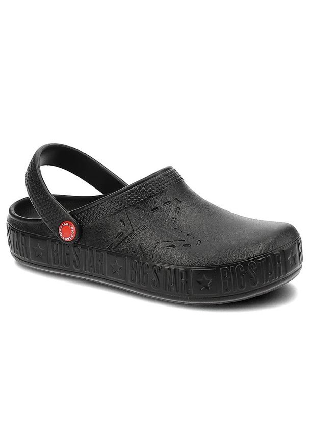 Big-Star - Czarne Klapki Big Star Wodoodporne Buty Damskie. Okazja: na co dzień. Kolor: czarny. Materiał: materiał. Styl: casual, klasyczny, wakacyjny
