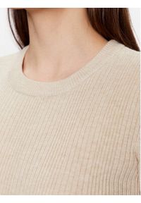Moss Copenhagen Sweter 17312 Beżowy Basic Fit. Kolor: beżowy. Materiał: wiskoza #3