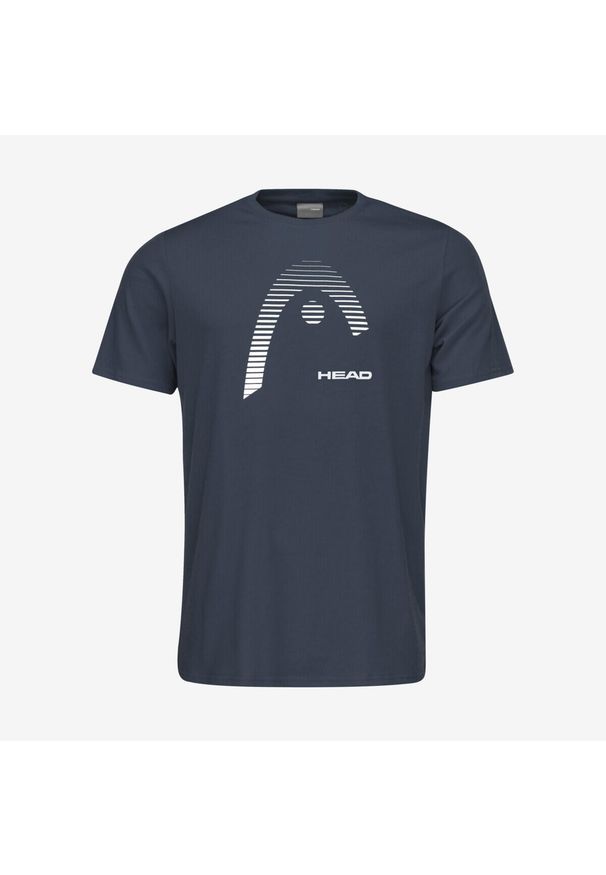 Head - T-Shirt męski CLUB CARL. Kolor: niebieski. Materiał: poliester, bawełna, materiał, jersey. Sport: tenis