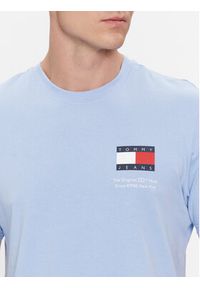 Tommy Jeans T-Shirt Essential Flag DM0DM18263 Błękitny Slim Fit. Kolor: niebieski. Materiał: bawełna #4