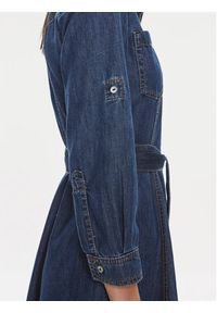 Marella Sukienka jeansowa Alarico 2413221044 Granatowy Regular Fit. Kolor: niebieski. Materiał: bawełna