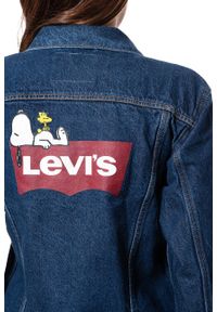 Levi's® - LEVI’S EX-BOYFRIEND TRUCKER DAMSKA KURTKA JEANSOWA JEANS DŻINSOWA PEANUTS 299440069. Kolor: niebieski. Materiał: jeans