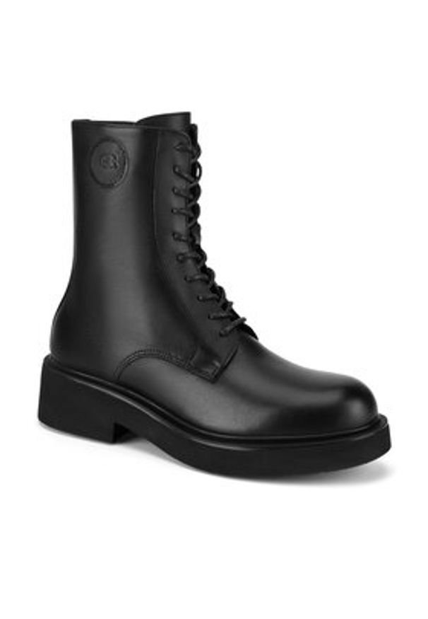 Gino Rossi - GINO ROSSI Trzewiki RIDER-24606PE Czarny. Kolor: czarny. Materiał: skóra