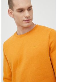 Superdry bluza męska kolor pomarańczowy z aplikacją. Kolor: pomarańczowy. Materiał: bawełna, dzianina, materiał. Wzór: aplikacja