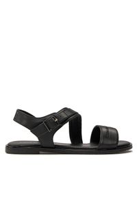 Calvin Klein Jeans Sandały Flat Sandal V3A2-80825-1688 S Czarny. Kolor: czarny. Materiał: skóra