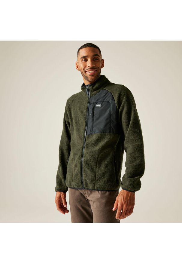 Regatta - Polar męski rozsuwany Frankie Borg. Kolor: zielony. Materiał: polar. Sport: turystyka piesza