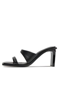 Calvin Klein Klapki Heel Slide 70 Lth HW0HW02072 Czarny. Kolor: czarny. Materiał: skóra