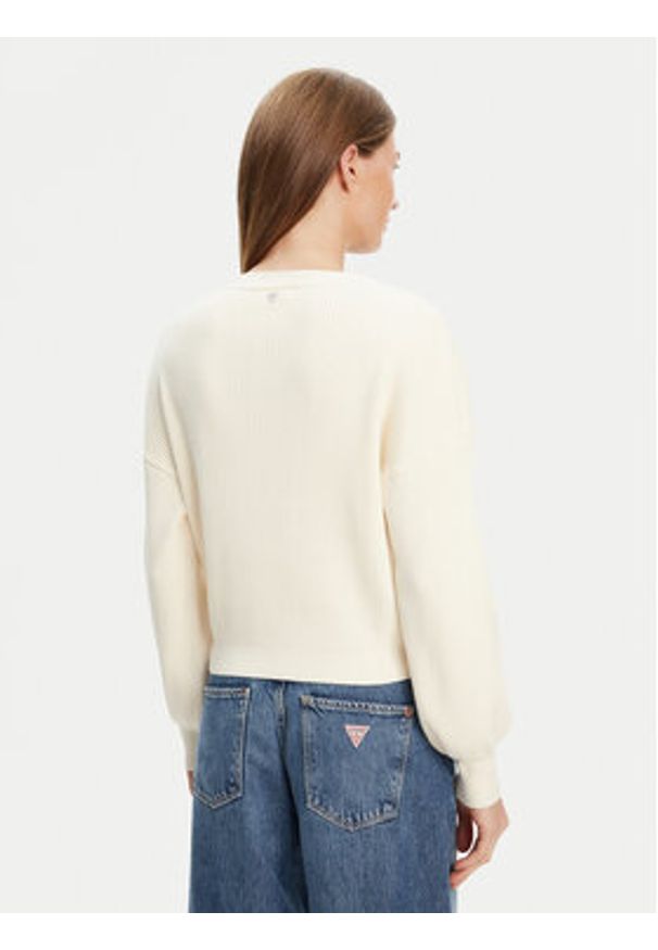 Guess Kardigan W5YR07 Z2ZK2 Écru Relaxed Fit. Materiał: wiskoza