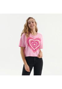 House - Pudełkowa koszulka - Różowy. Kolor: różowy