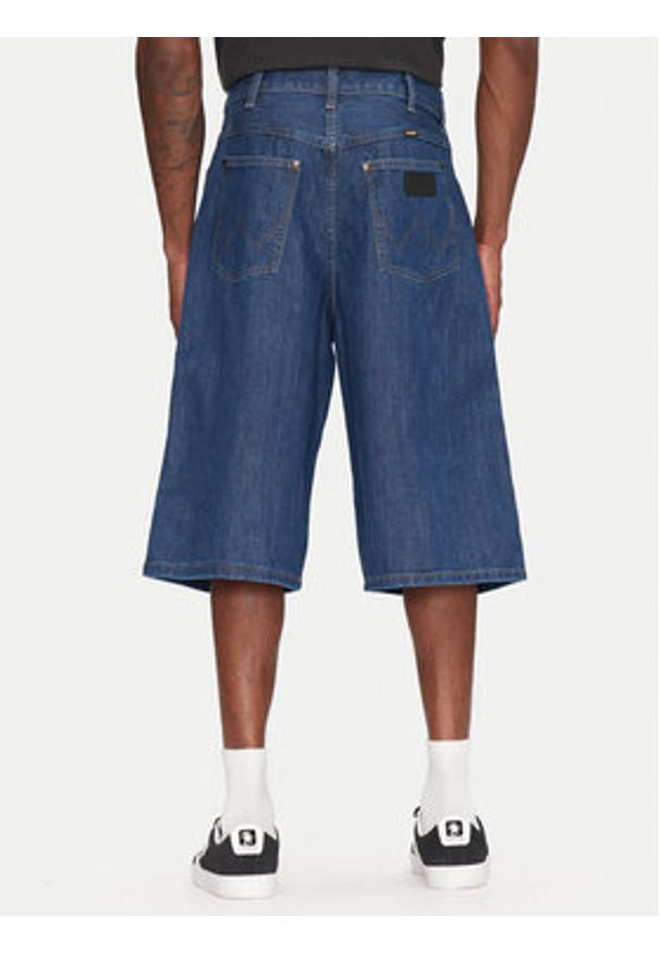 Wrangler Szorty jeansowe Jort 112362550 Niebieski Oversize. Kolor: niebieski. Materiał: bawełna