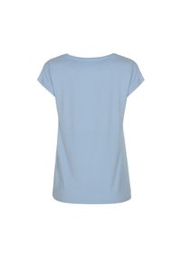 Ochnik - Jasnoniebieski T-shirt damski z aplikacją. Kolor: niebieski. Materiał: wiskoza. Długość: krótkie. Wzór: aplikacja. Styl: elegancki #4
