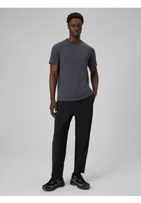 4f - 4F T-shirt regular z nadrukiem męski - szary S. Okazja: na co dzień. Kolor: szary. Materiał: dzianina, bawełna, materiał. Wzór: nadruk. Styl: casual, klasyczny #2