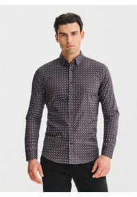 Pako Lorente - PAKO LORENTE - Brązowa koszula mikrowzór. Kolor: brązowy. Materiał: bawełna, elastan. Długość rękawa: długi rękaw. Długość: długie. Sezon: jesień #1