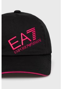EA7 Emporio Armani czapka bawełniana 284952.2R101 kolor czarny z aplikacją. Kolor: czarny. Materiał: bawełna. Wzór: aplikacja #4