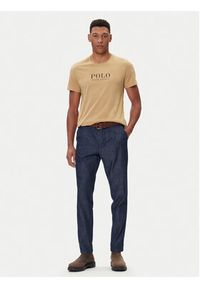 Polo Ralph Lauren T-Shirt 714899613023 Beżowy Regular Fit. Typ kołnierza: polo. Kolor: beżowy. Materiał: bawełna #5